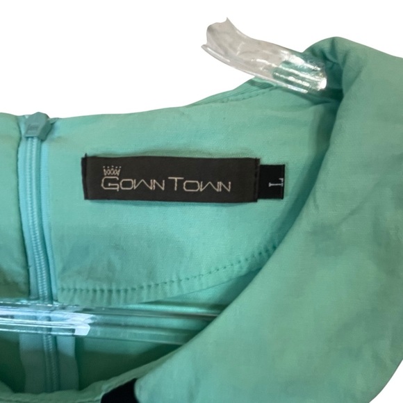 GownTown Mint Green 1950’s Vintage Style Stretchy Swing Event Dress SZ L - Picture 6 of 12